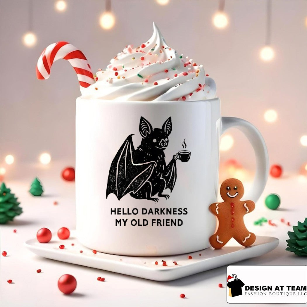 Bat with coffee hello darkness my old friend shirt