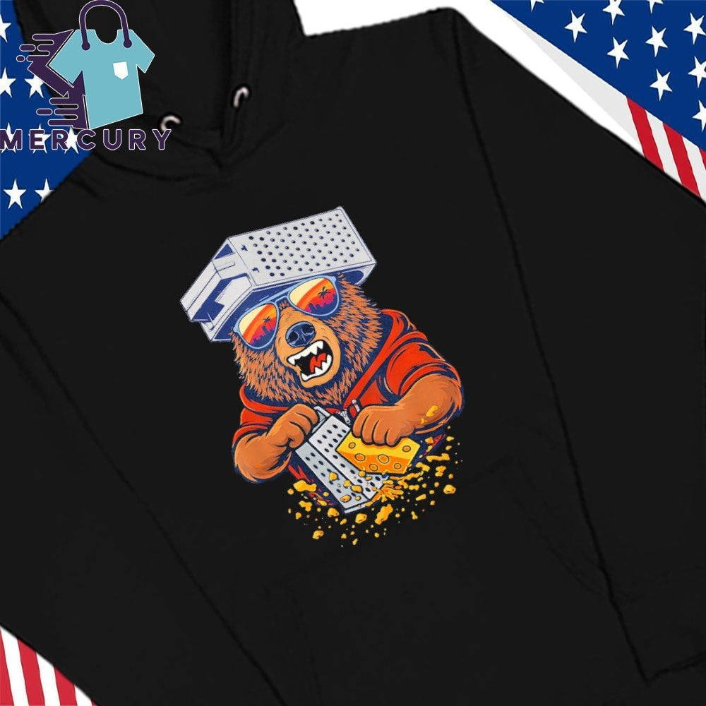 Bear Grating Cheese with Cool Sunglasses Sunset Shirt