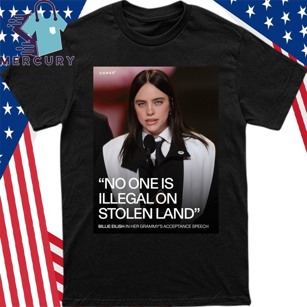 Billie Eilish Fuck ICE and No One Is Illegal On Stolen Land Shirt