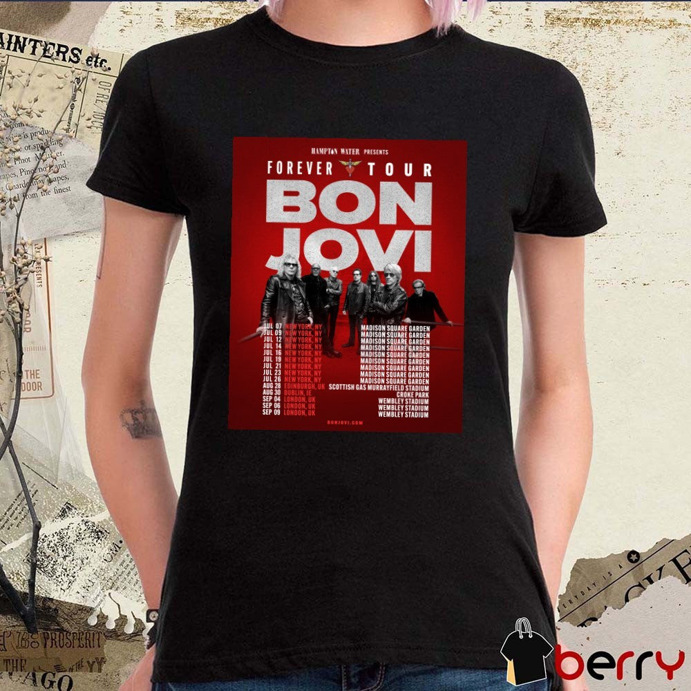 Bon Jovi Forever Tour Hampton Water July 2026 Announces August 28 Edinburgh UK Poster t-shirt