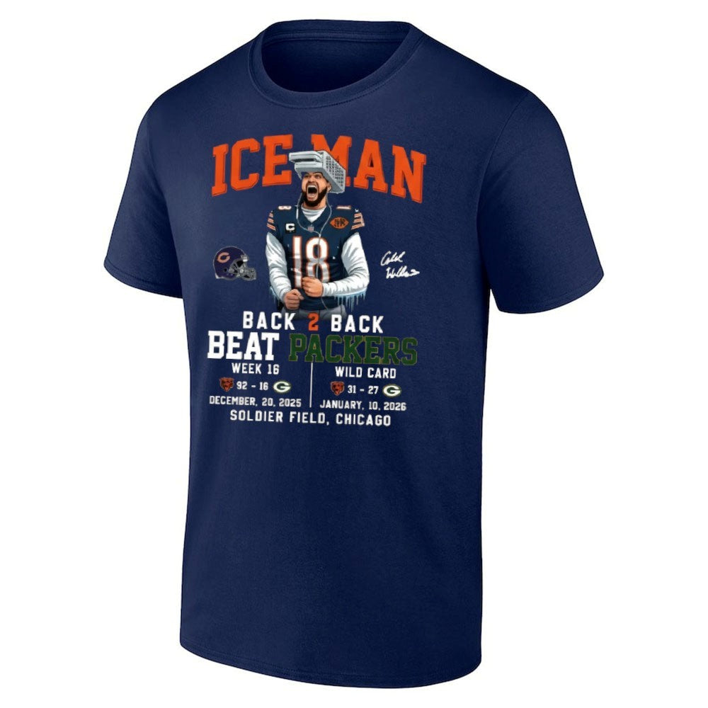 Caleb Iceman Bears Back 2 Back Beat Packers Shirt