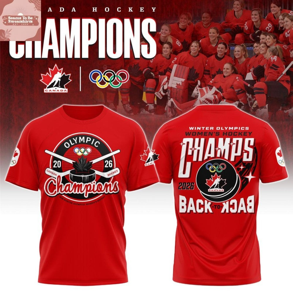 Canada Hockey Women 2026 Winter Olympics Milano Cortina Back to Back Shirt
