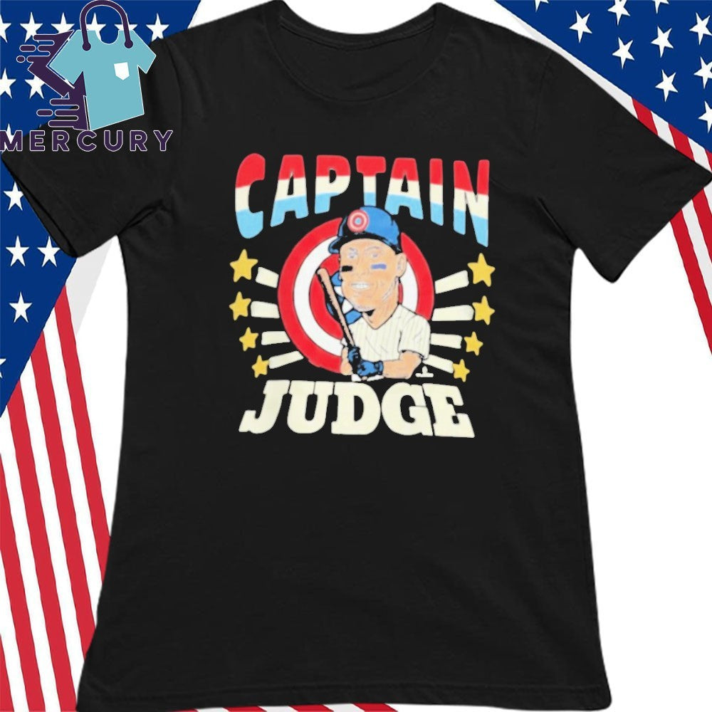 Captain America x Aaron Judge New York Yankee caricature shirt