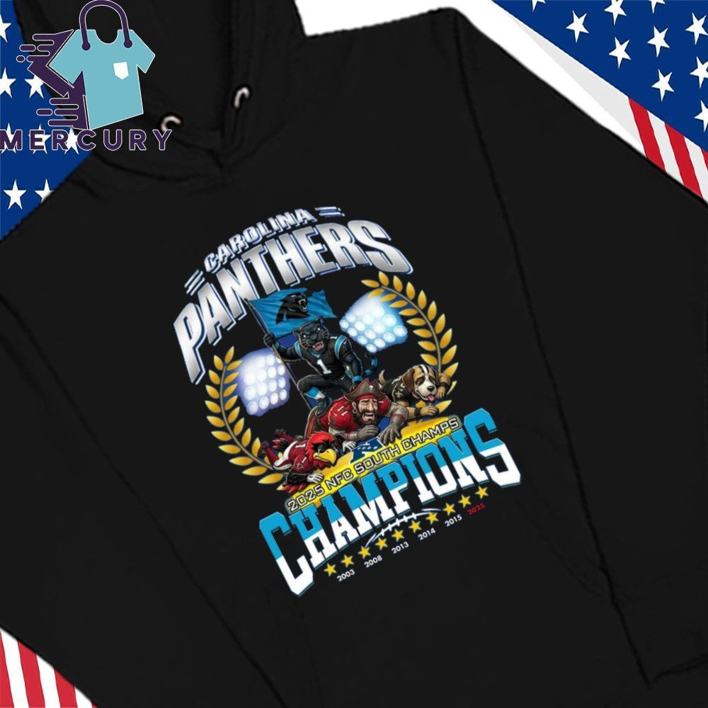 Carolina Panthers 2025 NFC South Division Champions Mascot Shirt