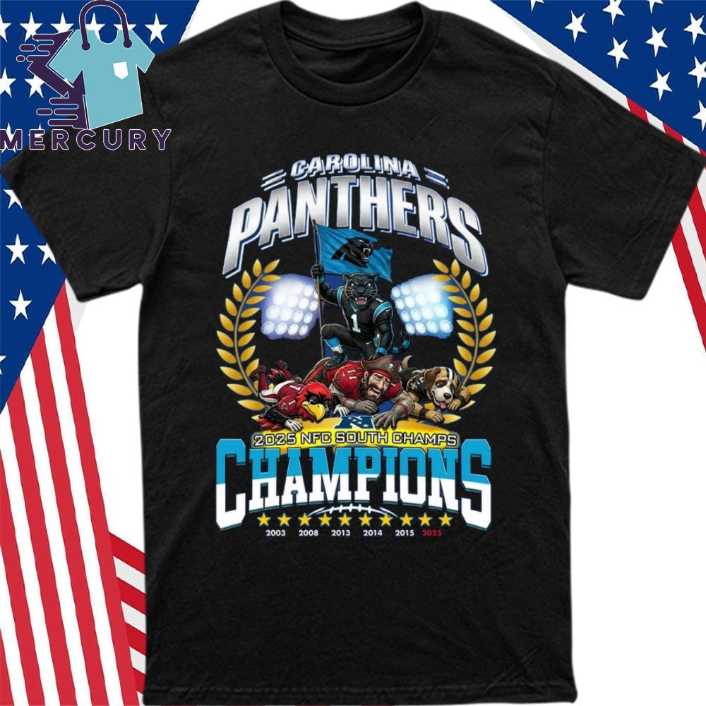 Carolina Panthers 2025 NFC South Division Champions Mascot Shirt