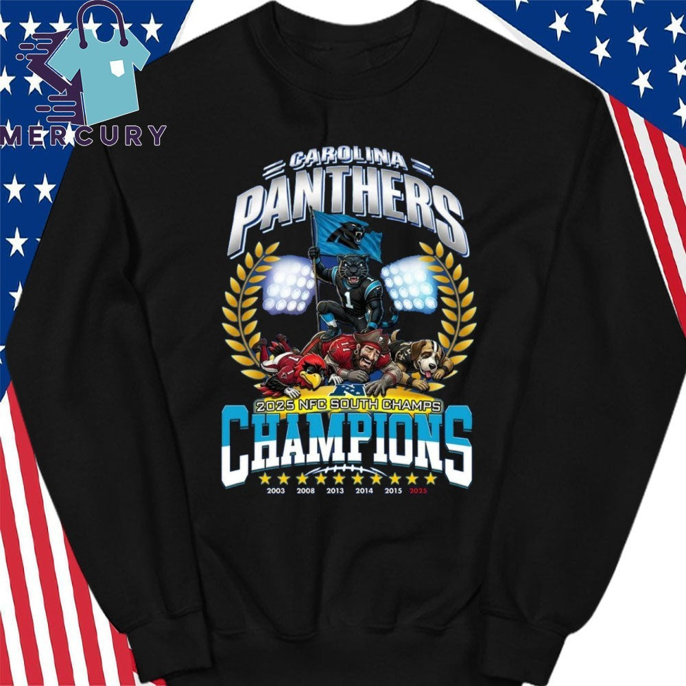 Carolina Panthers 2025 NFC South Division Champions Mascot Shirt
