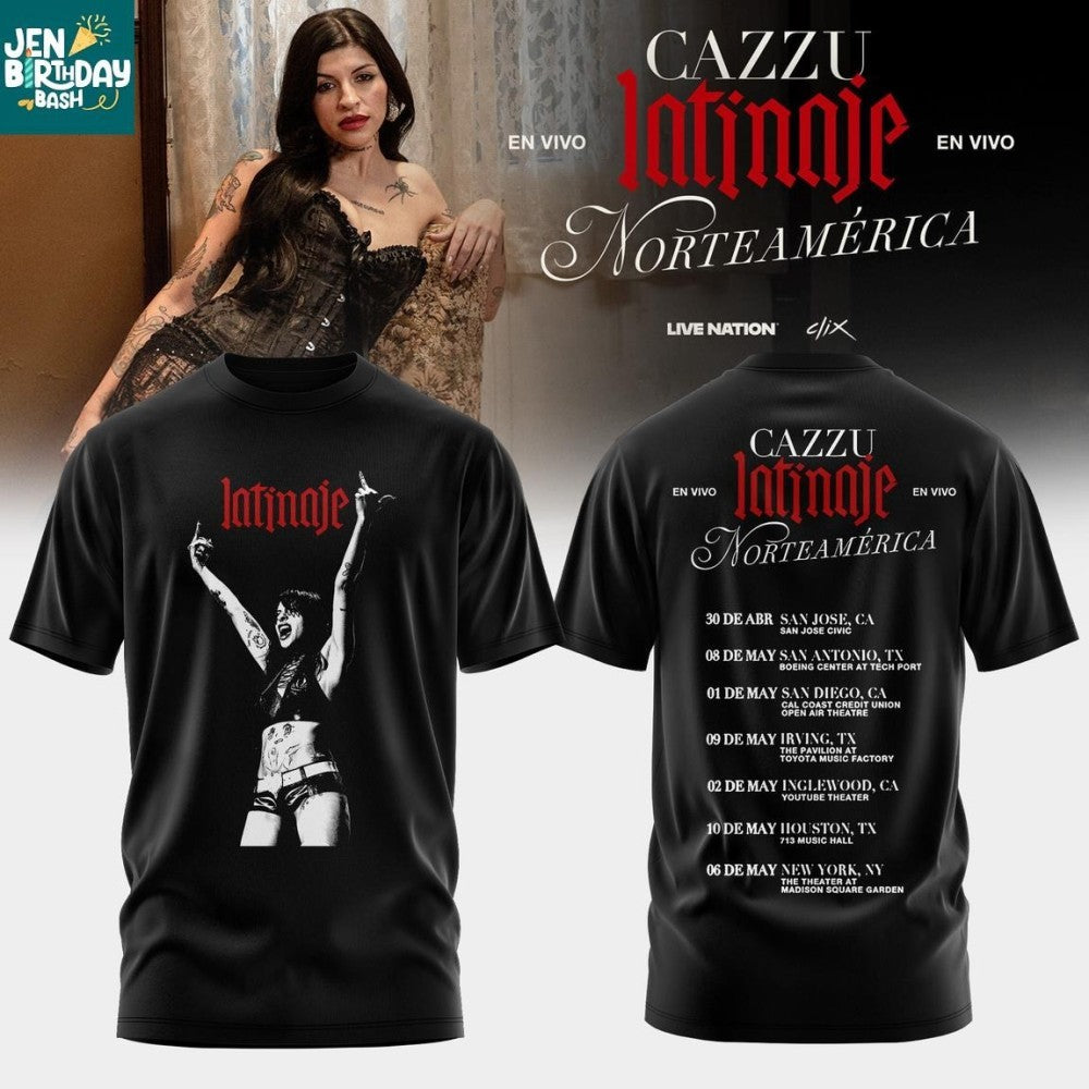 Cazzu Latinaje En Vivo North American 2026 Tour Shirt