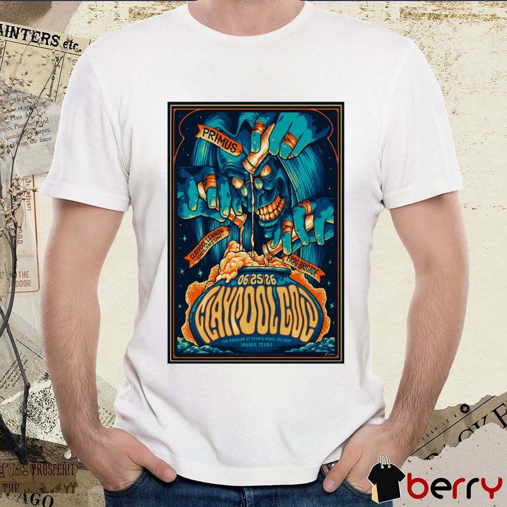 Claypool Gold Primus Tour Irving, Texas June 25 2026 The Pavilion At Toyota Music Factory Poster t-shirt