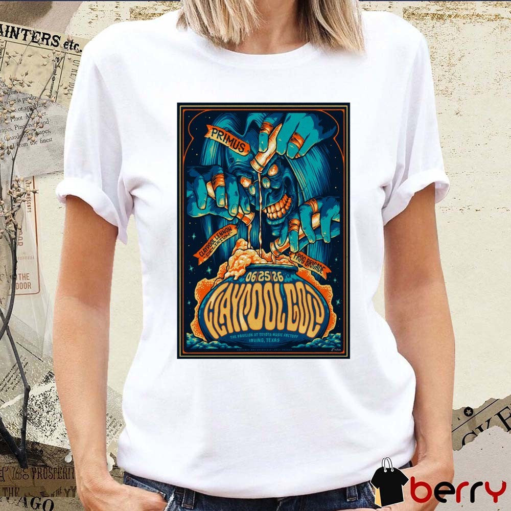 Claypool Gold Primus Tour Irving, Texas June 25 2026 The Pavilion At Toyota Music Factory Poster t-shirt