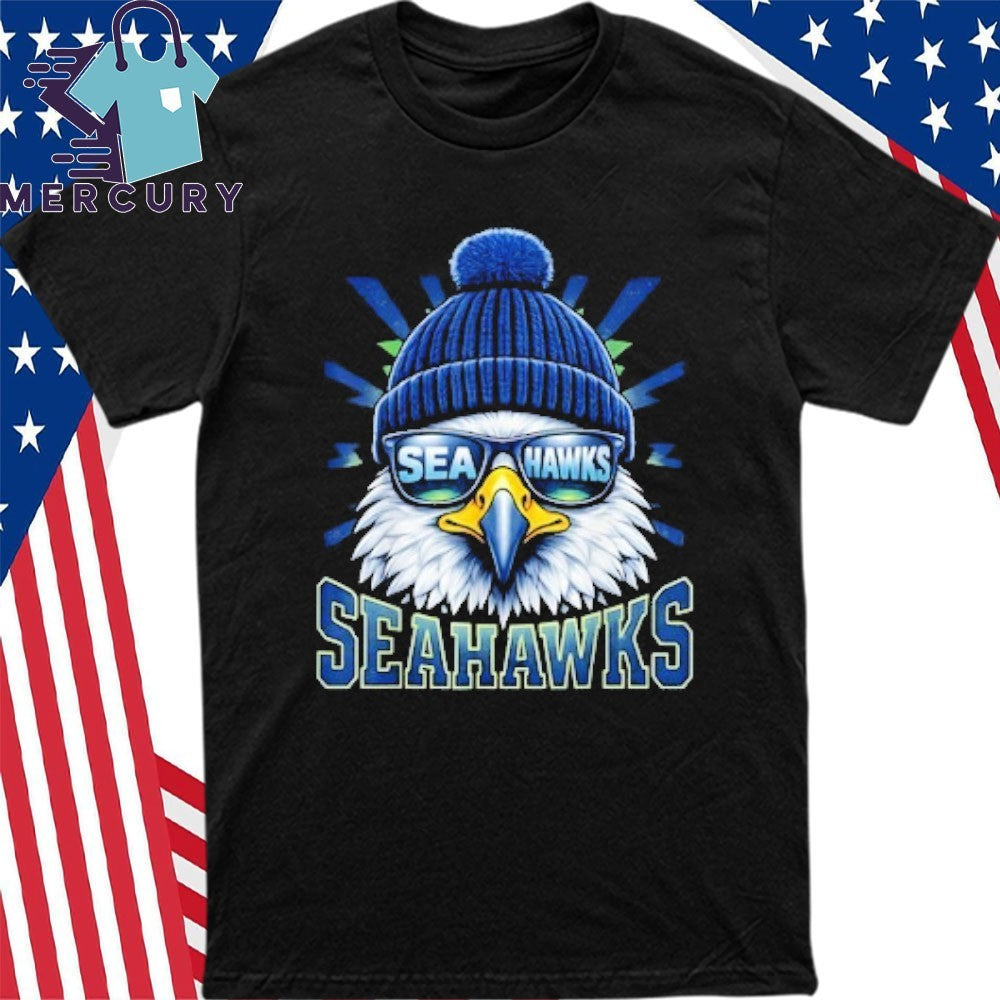 Cool Face Seahawks With Sunglasses Shirt