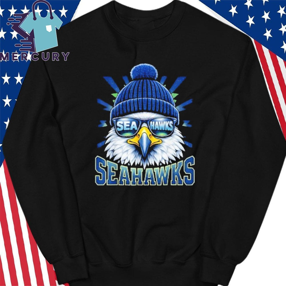 Cool Face Seahawks With Sunglasses Shirt