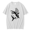 Official Cowgirl Riding Shark Sketch T Shirts Jpg