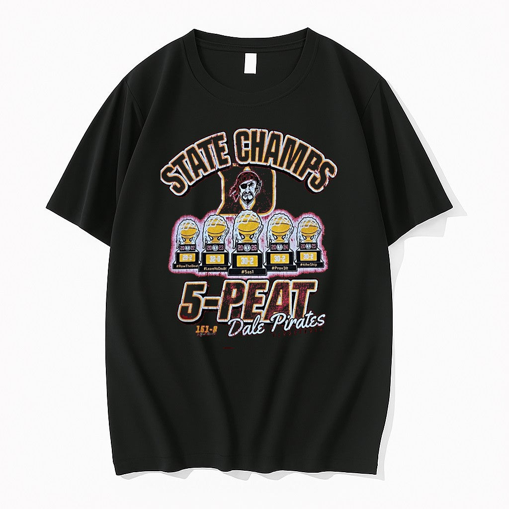 Official Dale Pirates Basketball 5 Peat State Champs Pirate Mascot Championship 1 T Shirts