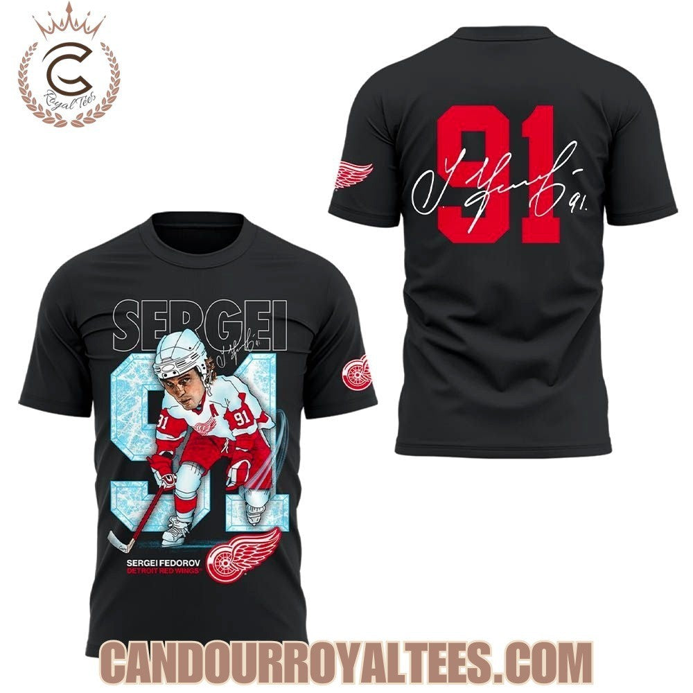 Detroit Red Wings Fedorov 91 Forever Signature Shirt