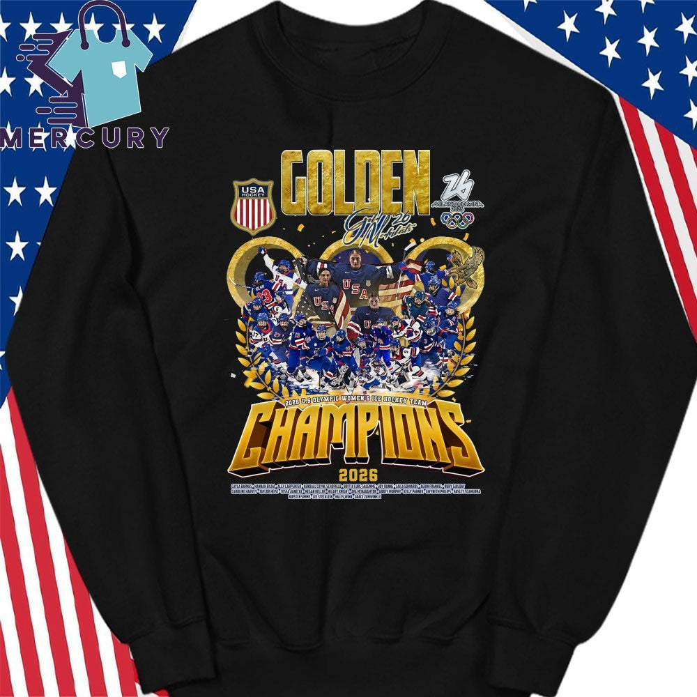 Double Gold Medalists 2026 USA Olympic Women’s Ice Hockey Team Champions Signature Shirt