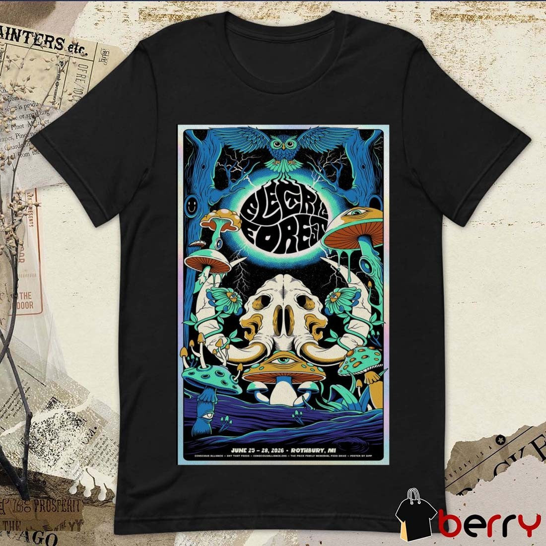 Electric Forest June 25-28 2026 Double JJ Resort in Rothbury, Michigan Poster t-shirt
