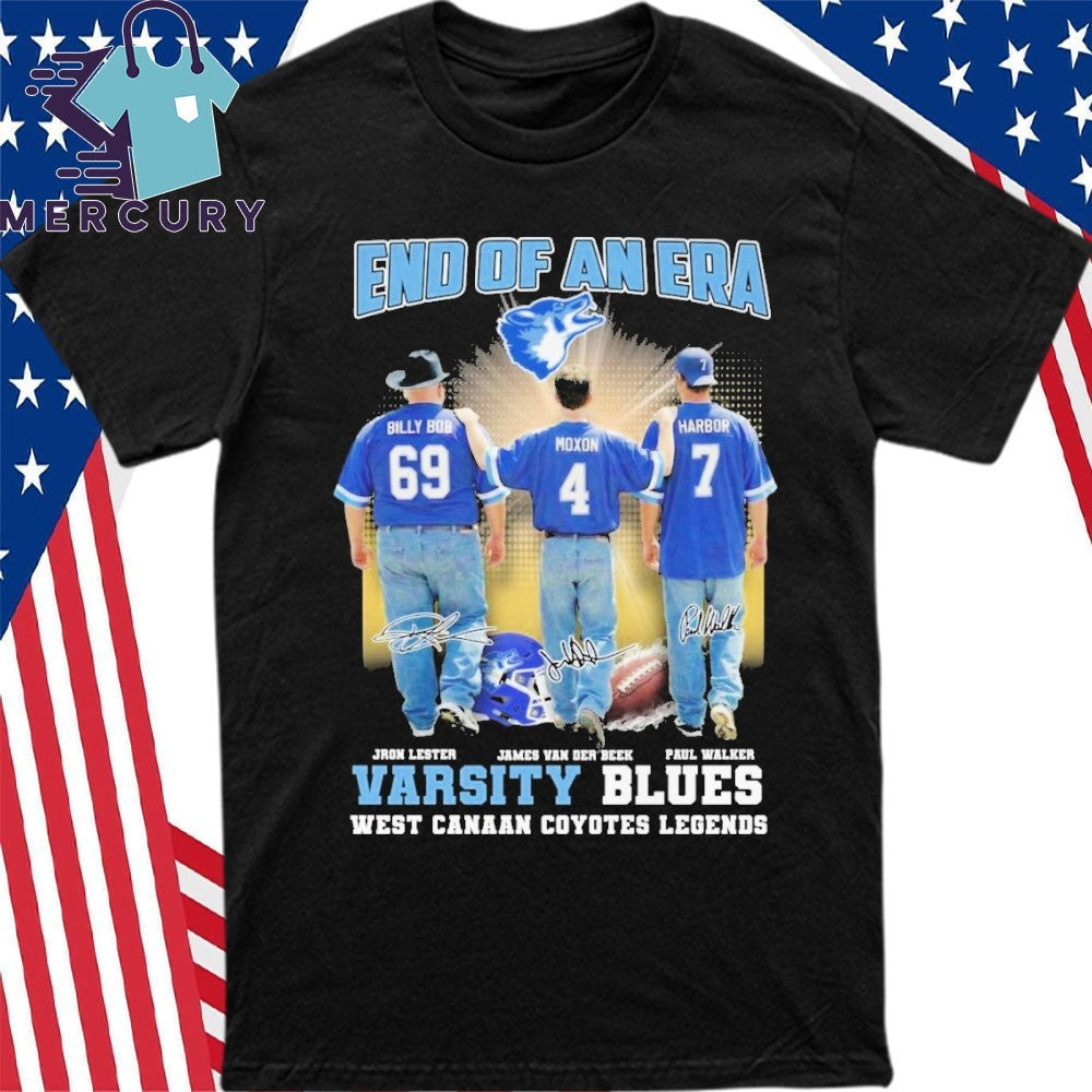 End Of An Era Varsity Blues West Canaan Coyotes Legends Siganture Shirt