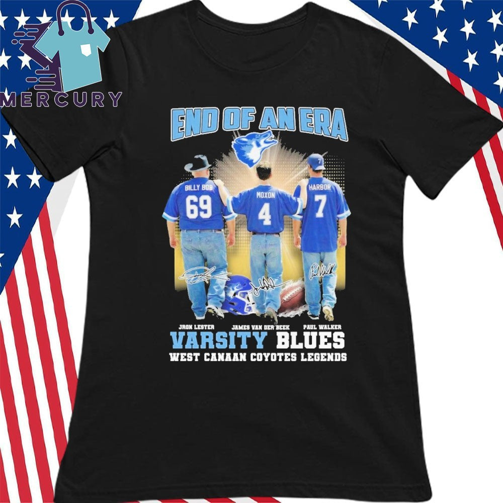 End Of An Era Varsity Blues West Canaan Coyotes Legends Siganture Shirt