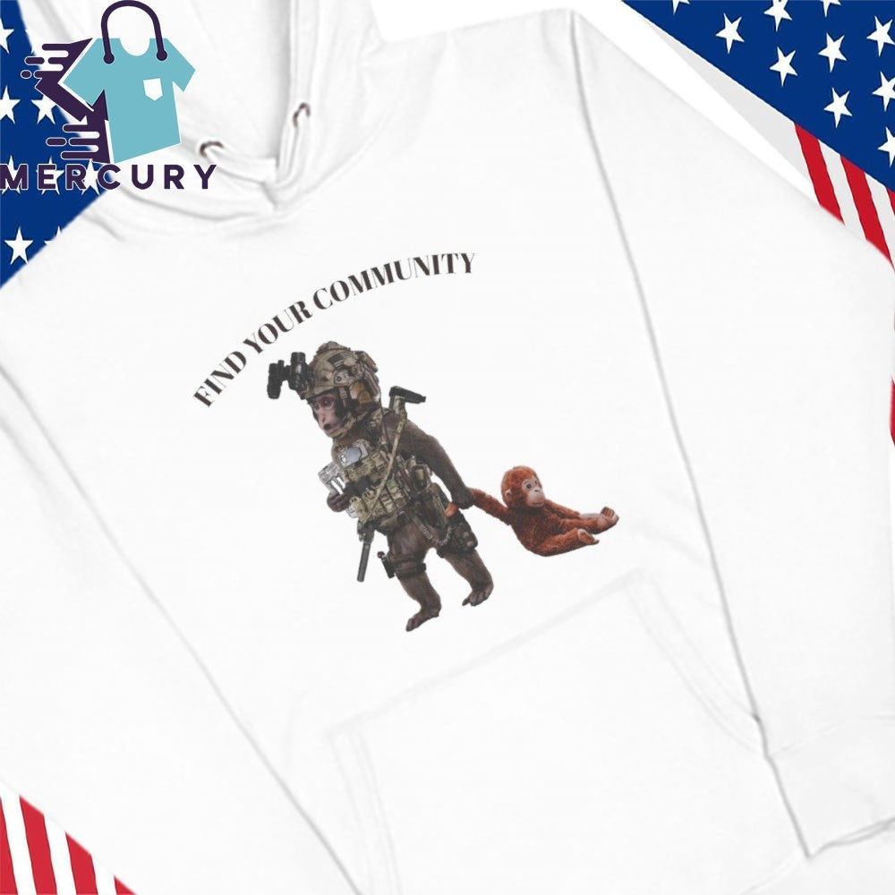 Find Your Community Tactical Punch the Monkey Shirt