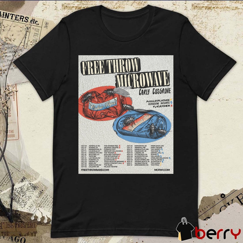 Free Throw X Microwave 10.09 Asheville NC 10.10 Athens GA 10.11 Birmingham AL 10.13 Louisville KY Poster t-shirt