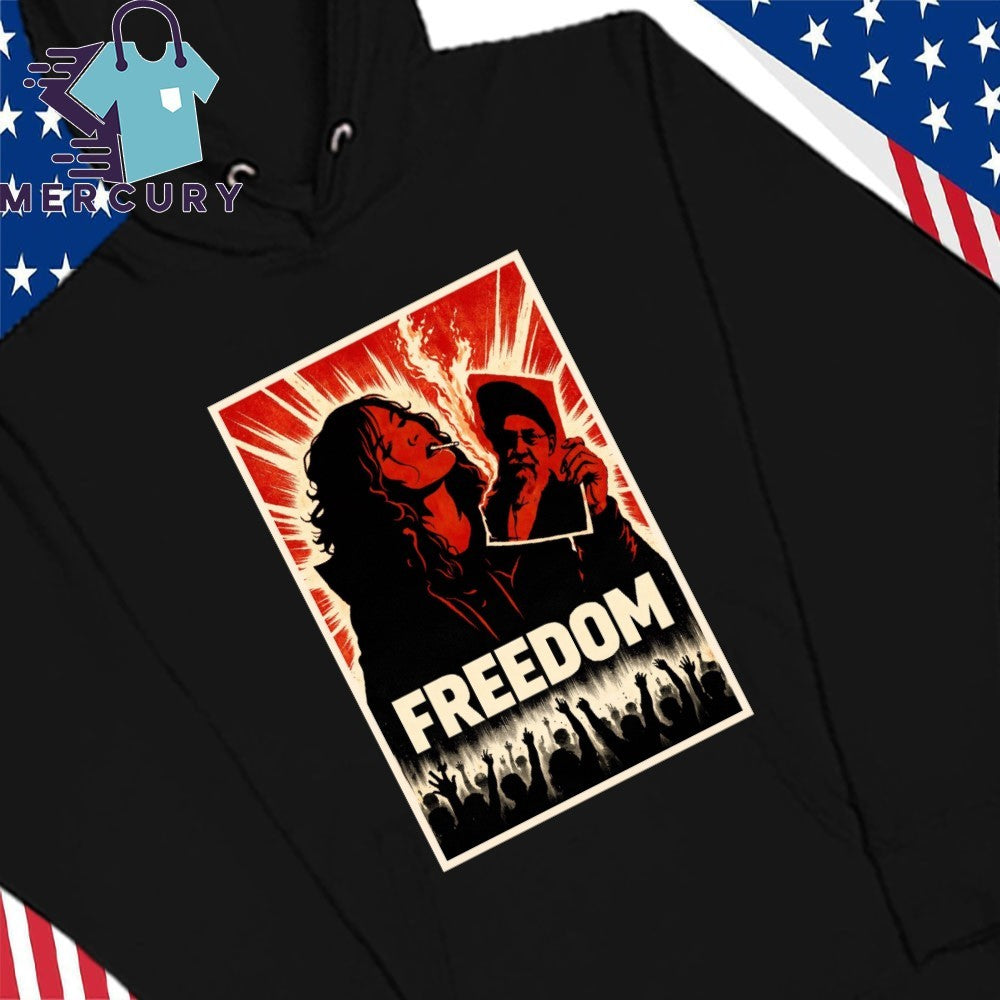 Freedom Iranian Lady Burning Khamenei Photo Shirt
