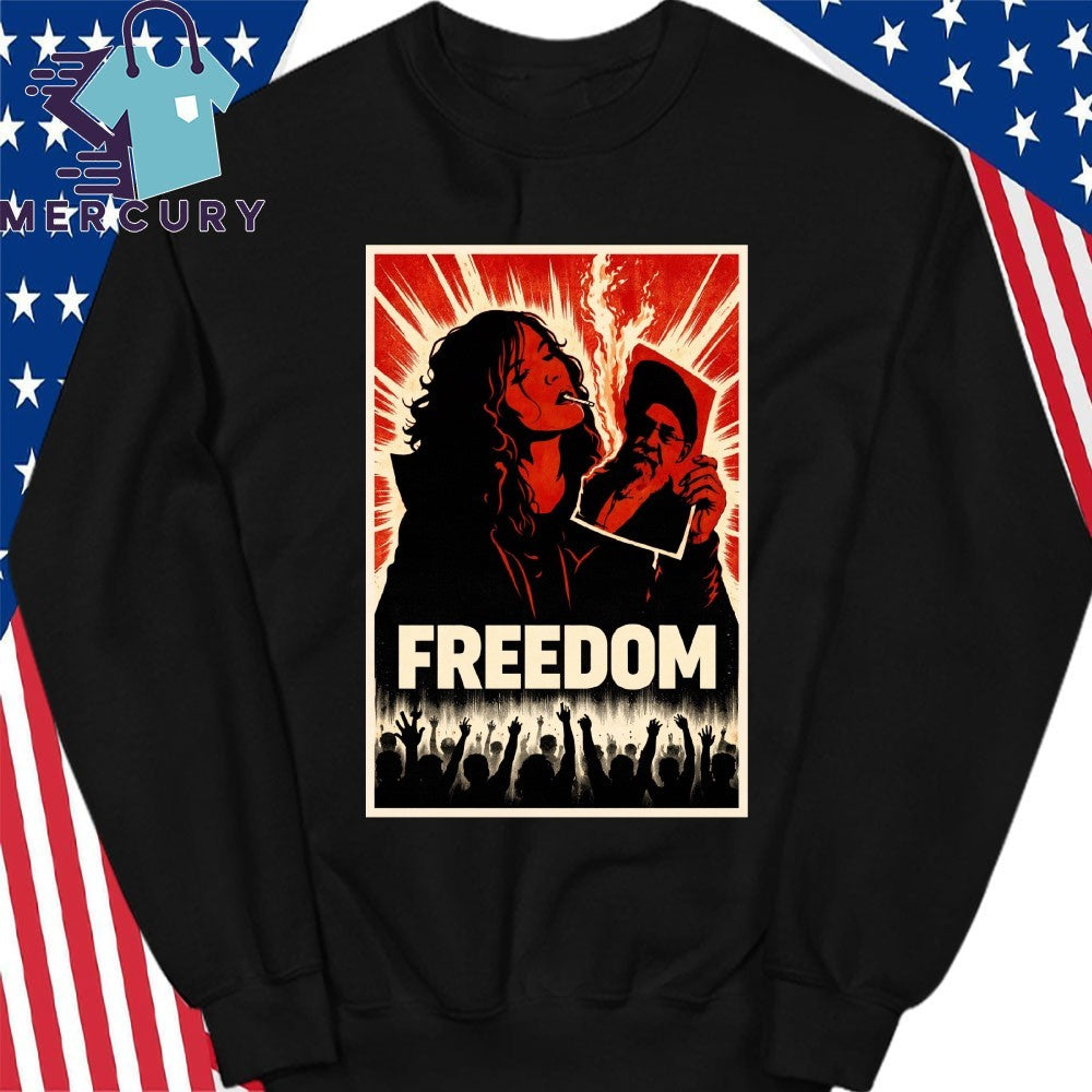 Freedom Iranian Lady Burning Khamenei Photo Shirt