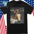 Funny Dachshund Drinking Iced Coffee Shirt