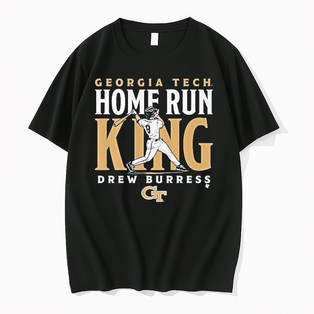 Official Georgia Tech Baseball Drew Burress Home Run King 1 T Shirts Jpg