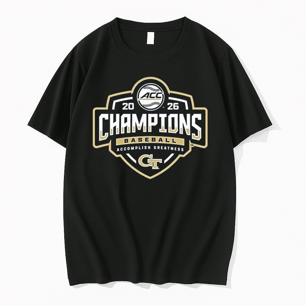 Official Georgia Tech Yellow Jackets Baseball Acc Tournament Champions 2026 New Design 1 T Shirts