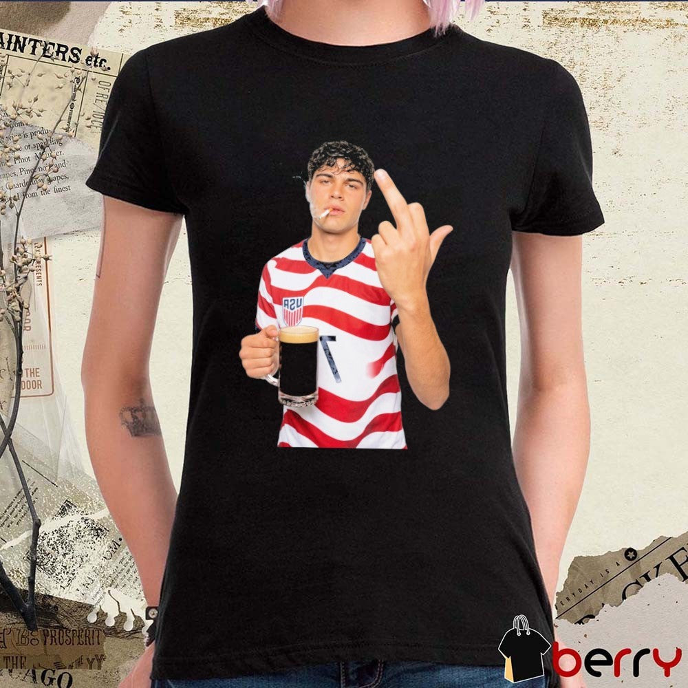 Gio Reyna Drink And Smoke Middle Finger US Soccer 2026 World Cup t-shirt