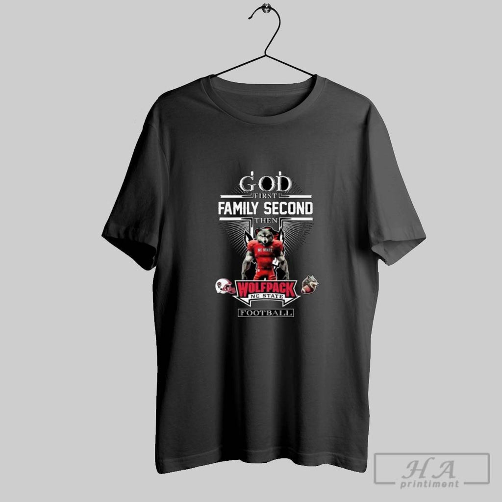 Official God First Family Second Then Nc State Wolfpack Football Mascot 2025