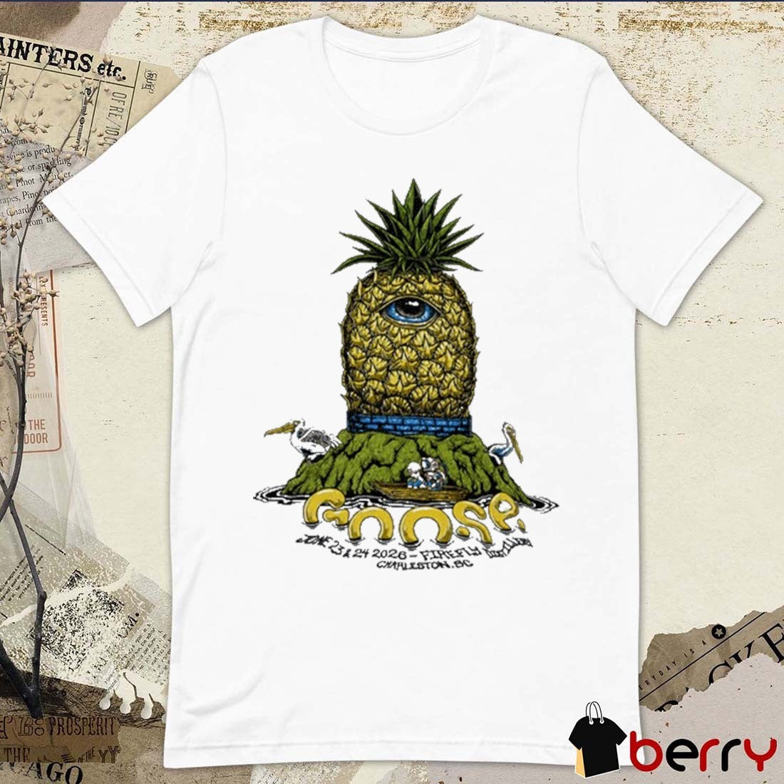 Goose June 23 24 2026 Concert Firefly Distillery North Charleston SC t-shirt