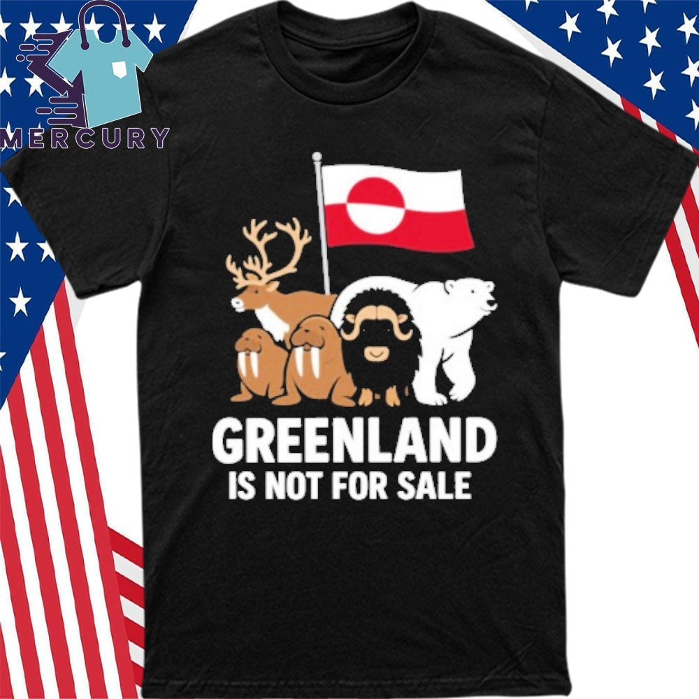 Greenland Not for Sale Greenland Flag Animals Greenlanders Shirt