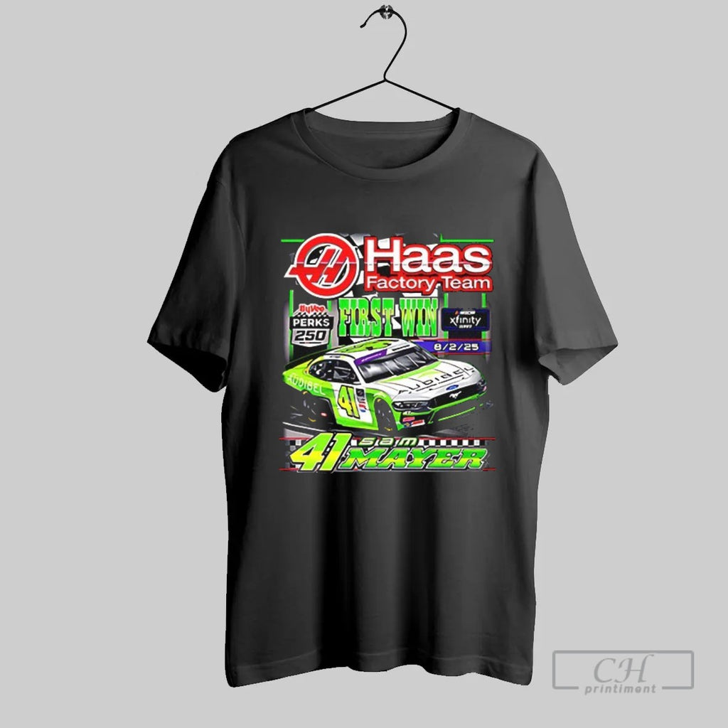 Official Haas Factory Team First Win 41 Mayer T Shirt