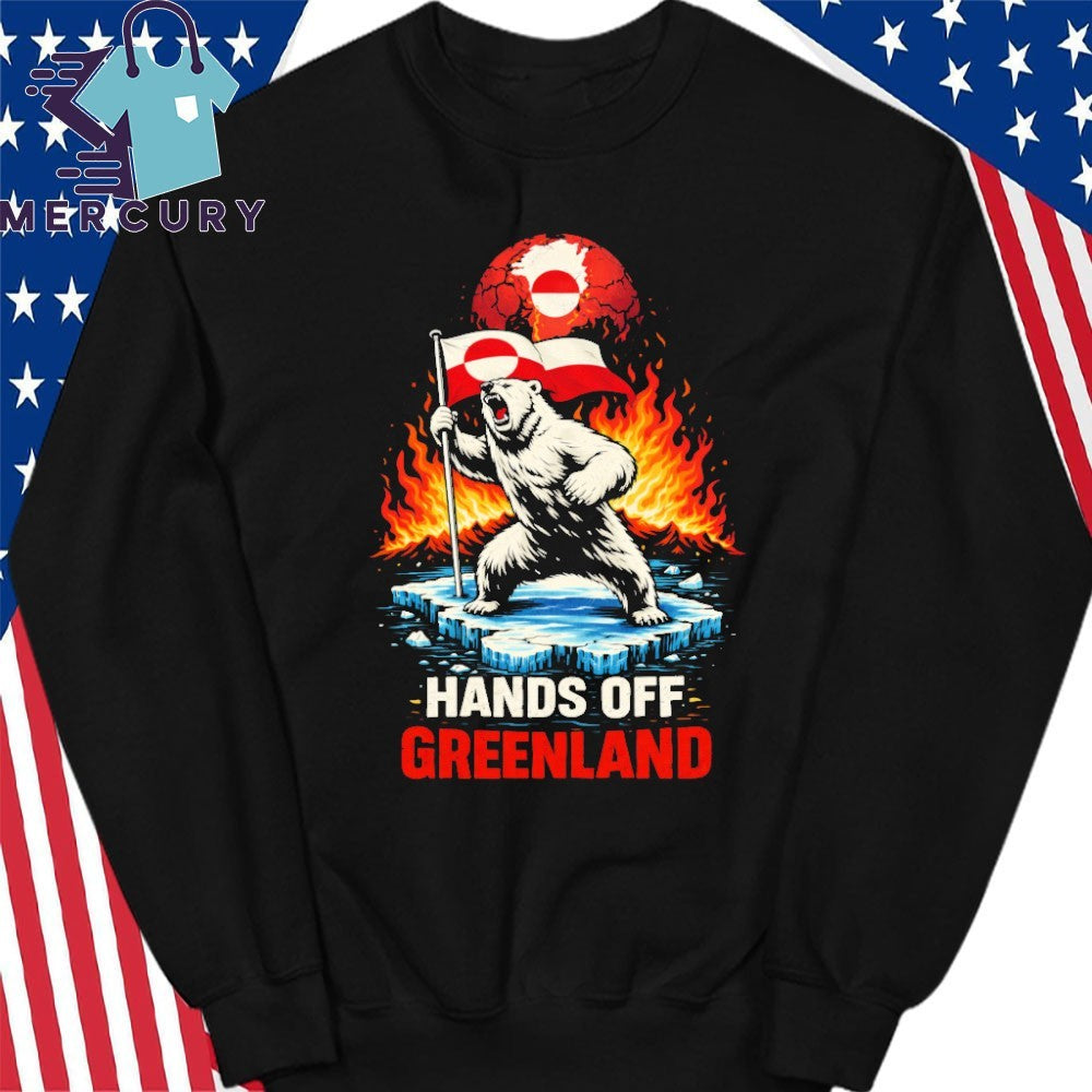 Hands Off Greenland Flag Bear Support Greenland Shirt