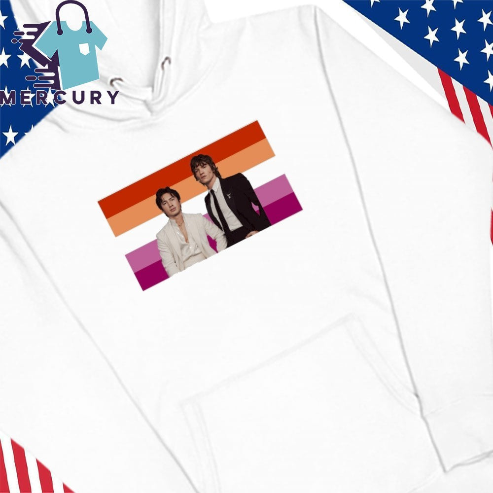 Hudson Williams and Connor Storrie Lesbian Pride Flag Shirt