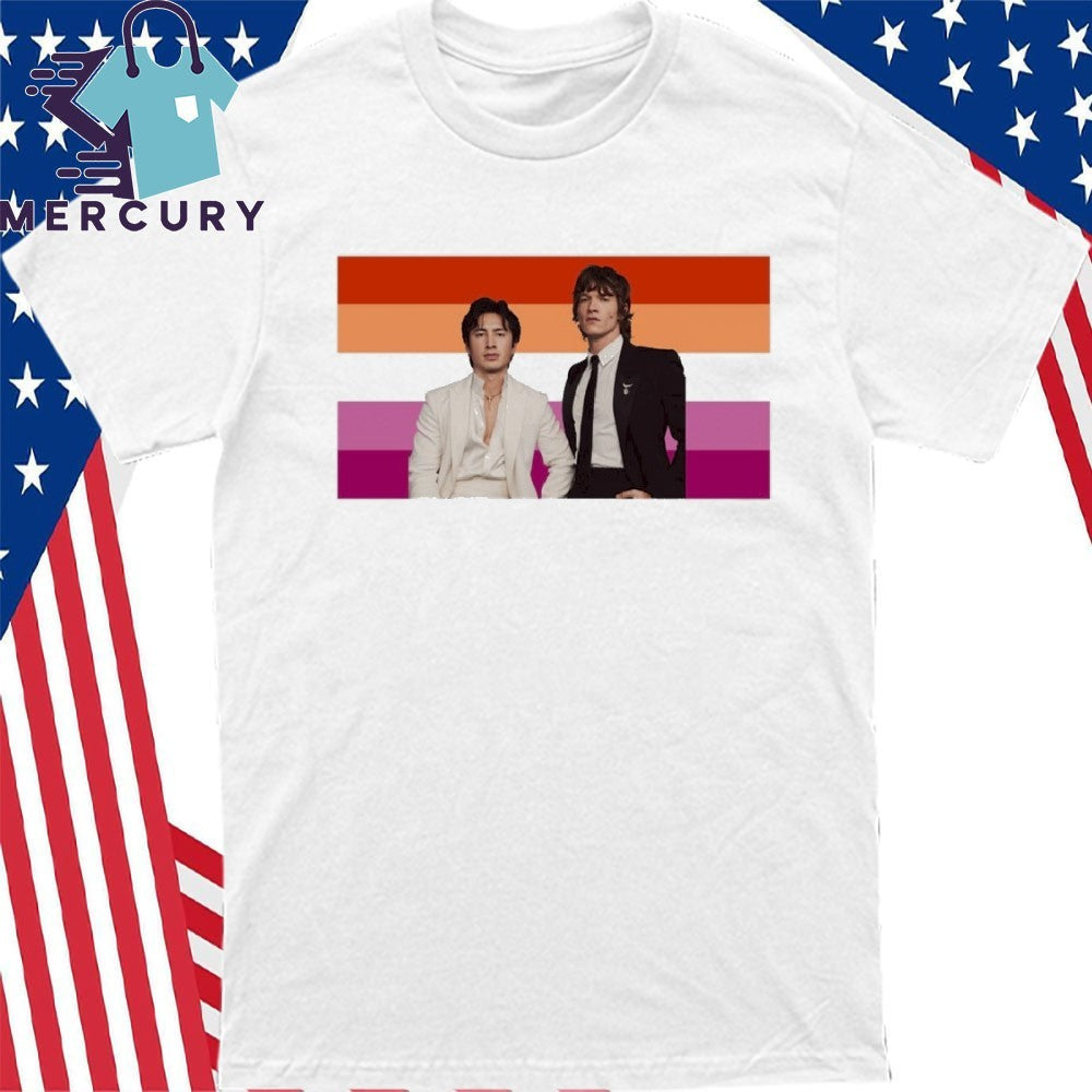 Hudson Williams and Connor Storrie Lesbian Pride Flag Shirt