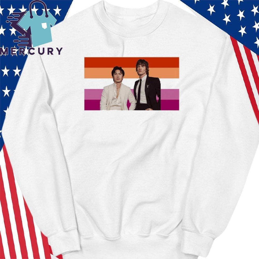 Hudson Williams and Connor Storrie Lesbian Pride Flag Shirt