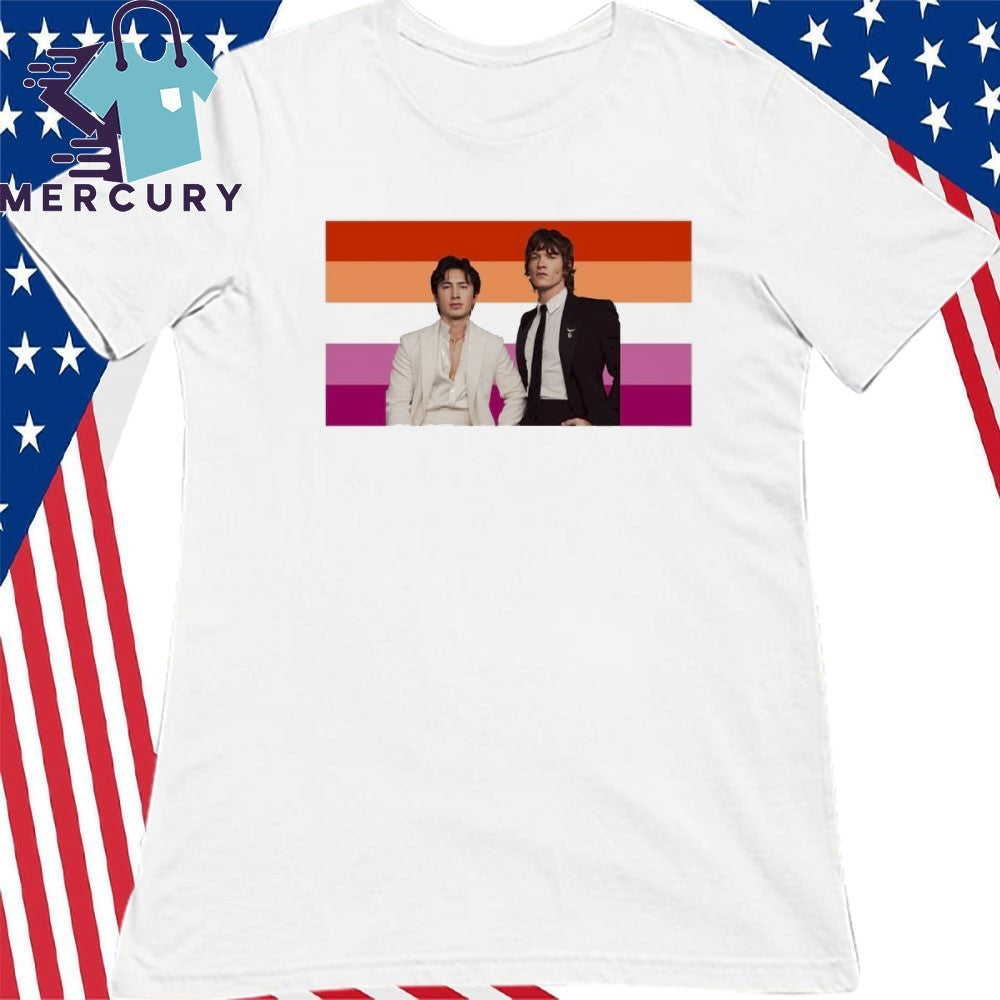 Hudson Williams and Connor Storrie Lesbian Pride Flag Shirt