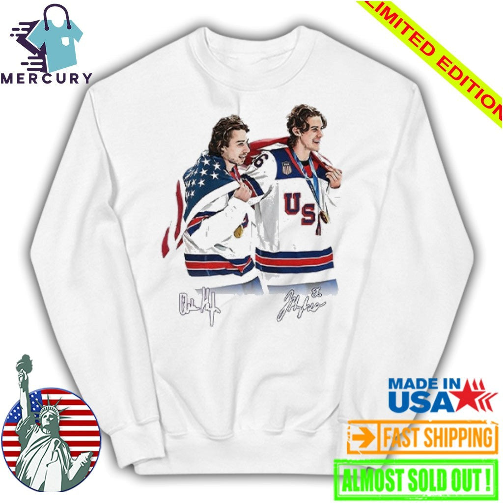 Hughes Brotherhood Team USA Hockey Shirt