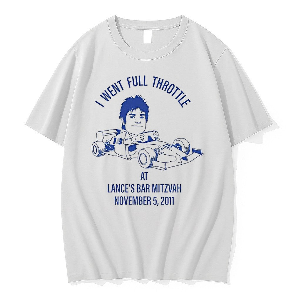 Official I Went Full Throttle Lances Bar Mitzvah 2011 Race Car Cartoon 1 T Shirts