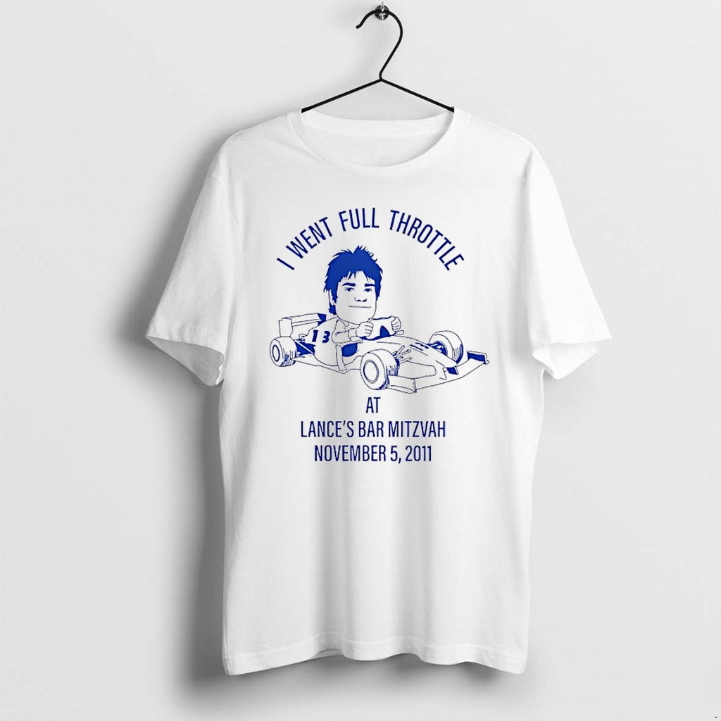 Official I Went Full Throttle Lances Mar Mitzvah 2011 Race Car Cartoon T Shirts