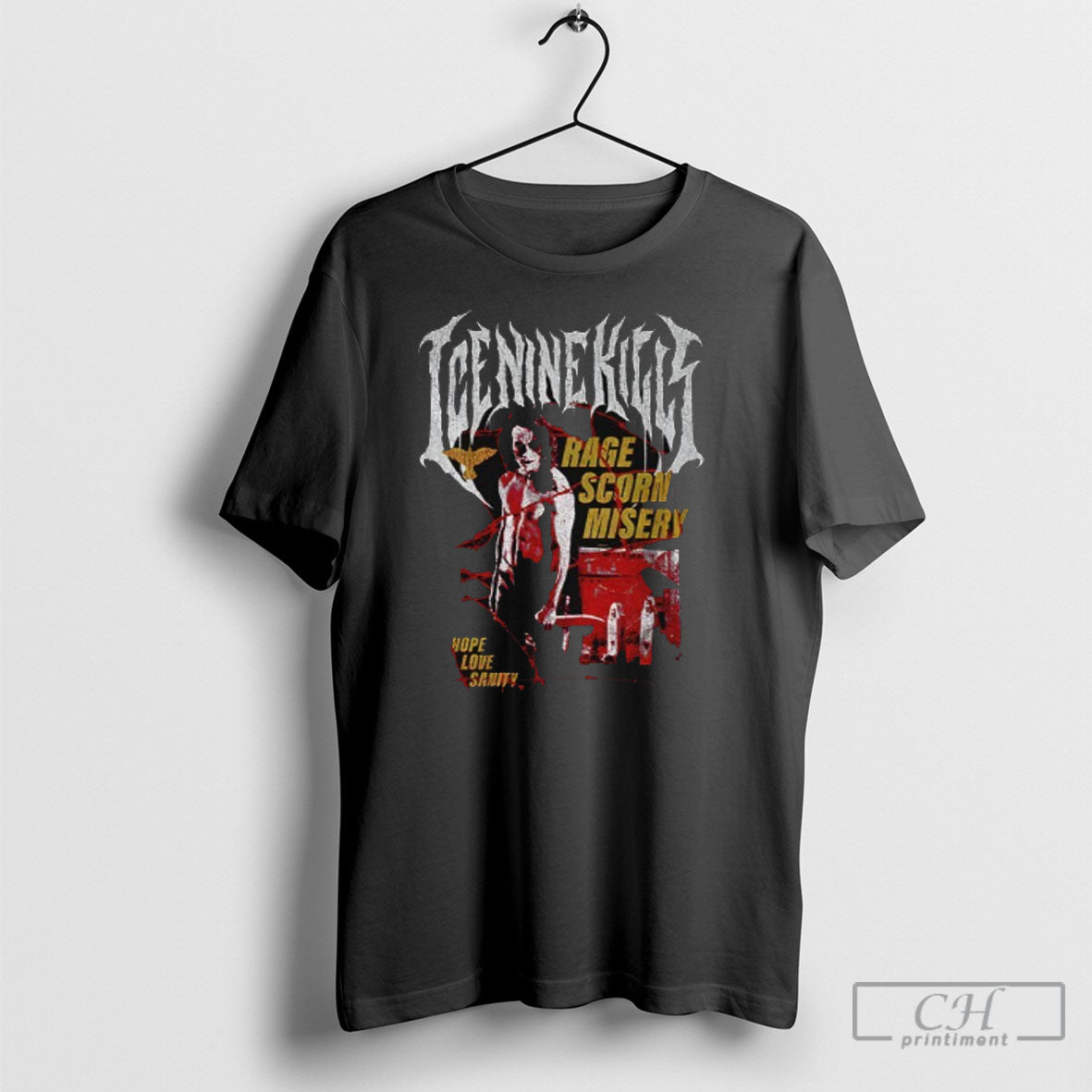 Official Ice Nine Kills Rage Scorn Misery Hope Love Sanity Black T Shirt