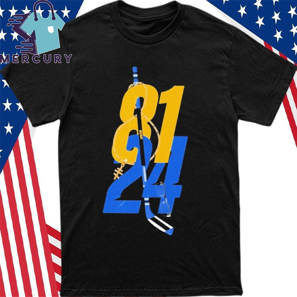Ilya Rozanov 81 and Shane Hollander 24 shirt