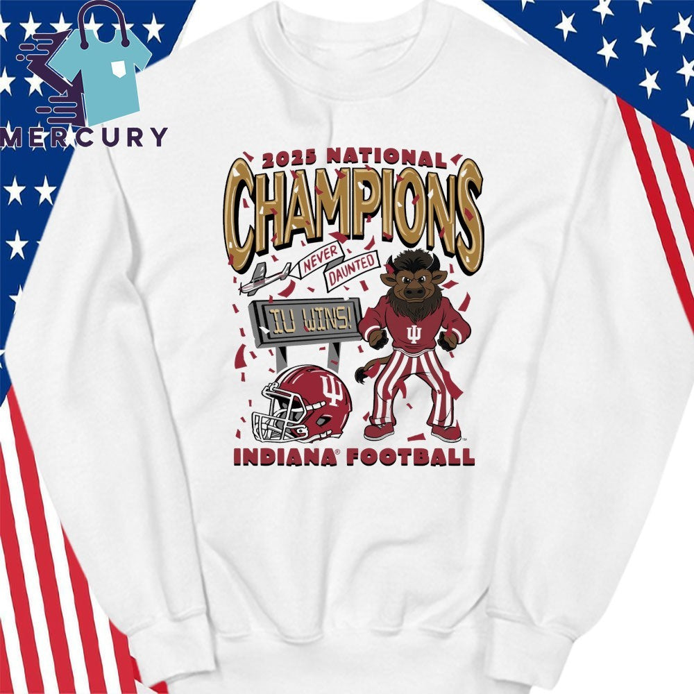Indiana Football 2025 CFP National Champions Never Daunted IU Wins Bison Shirt