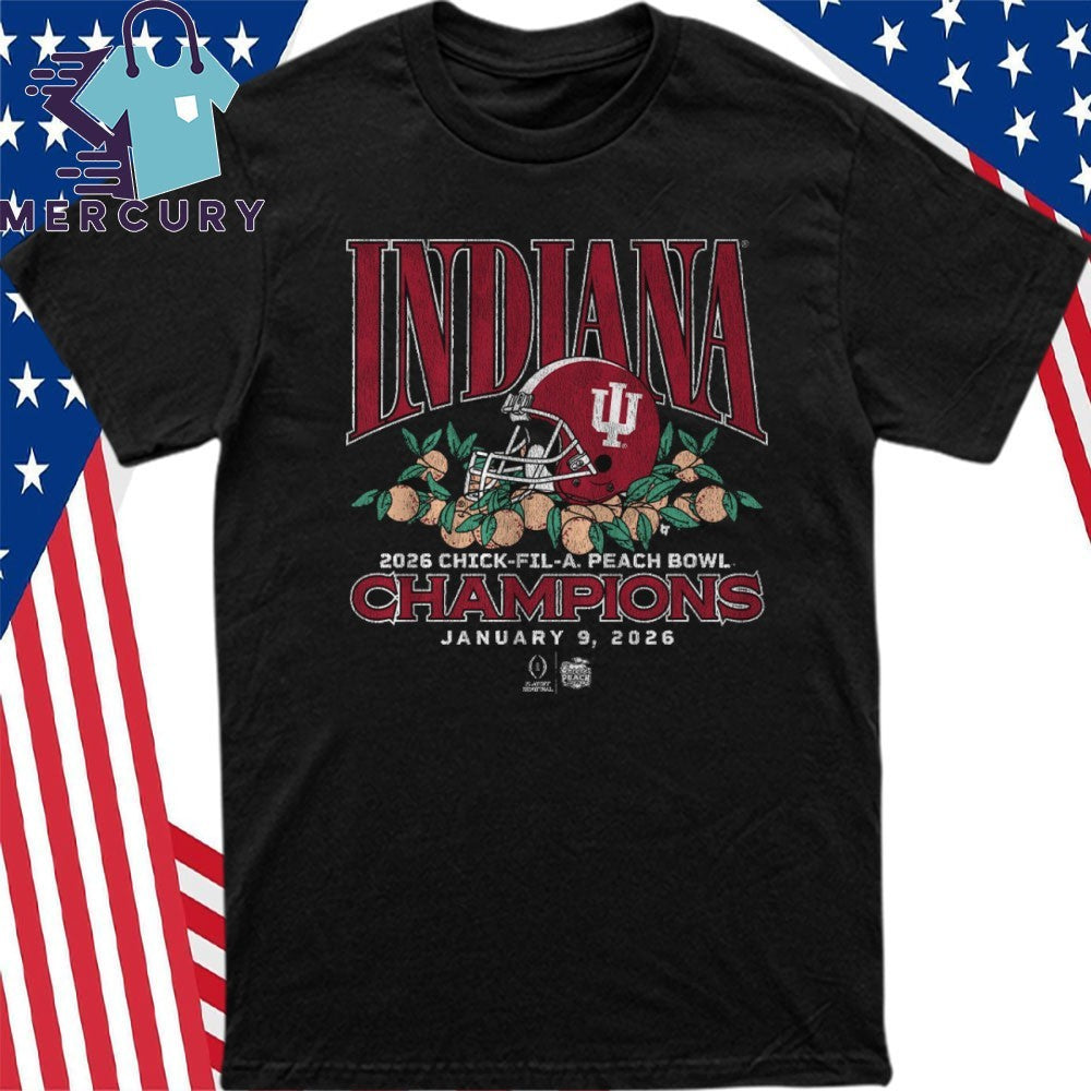 Indiana Football 2026 CFP Peach Bowl Champions Helmet Shirt