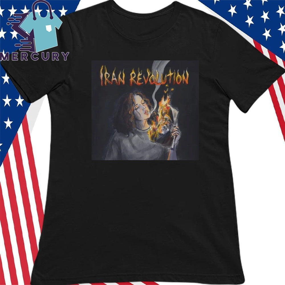Iranian Lady Burning Khamenei Photo Shirt