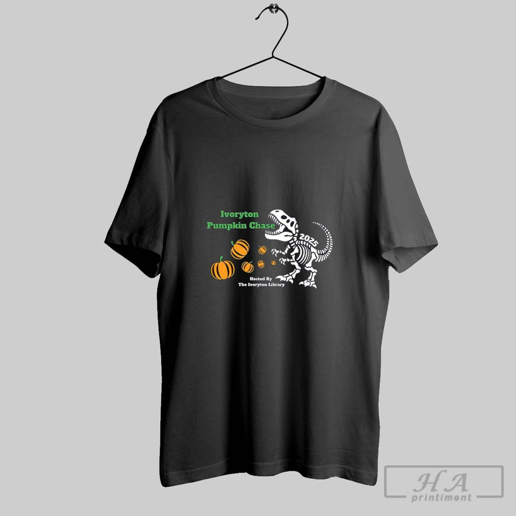 Official Ivoryton Pumpkin Chase Hosted By The Ivoryton Library T Rex Skeleton Shirt Hoodie Sweater