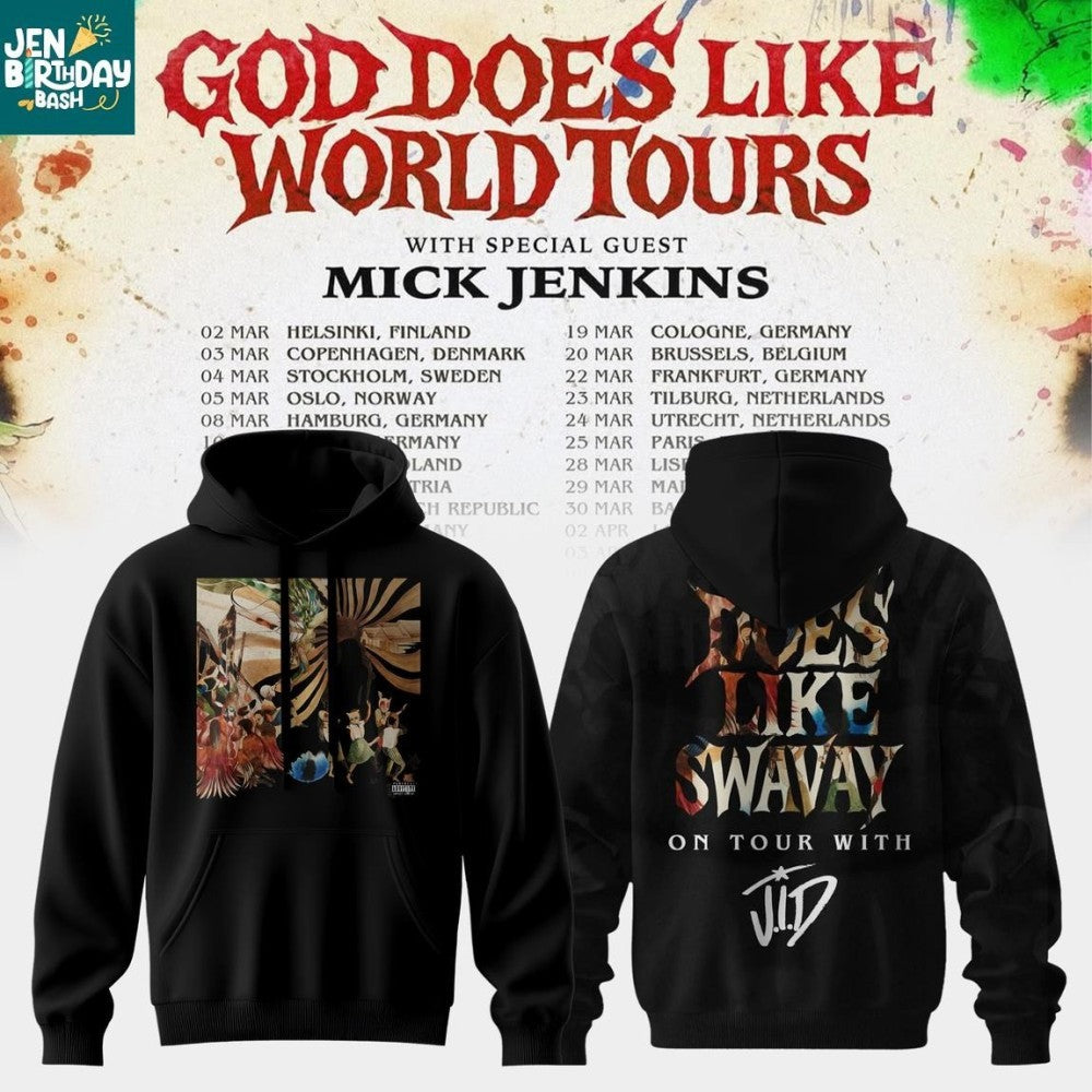 JID God Does Like World Tour 2026 Hoodie Shirt