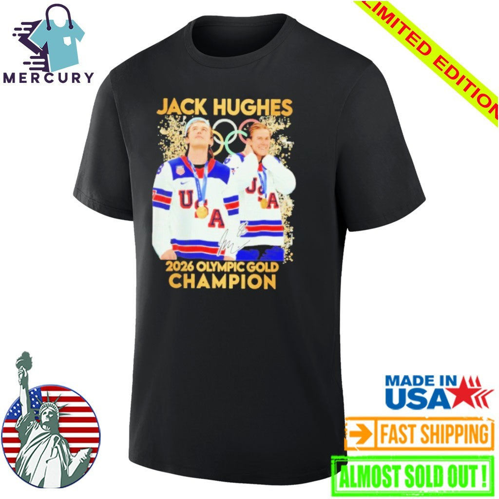 Jack Hughes Hero USA Men’s Olympic Hockey Olympic 2026 Gold shirt